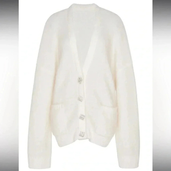 Alessandra  Rich mohair rhinestone cardigan - Picture 1 of 6